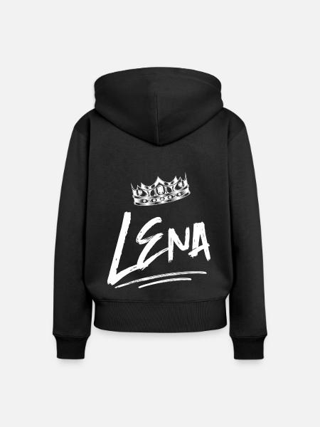 Lena - Frauen Premium Bio Zip Hoodie - Schwarz