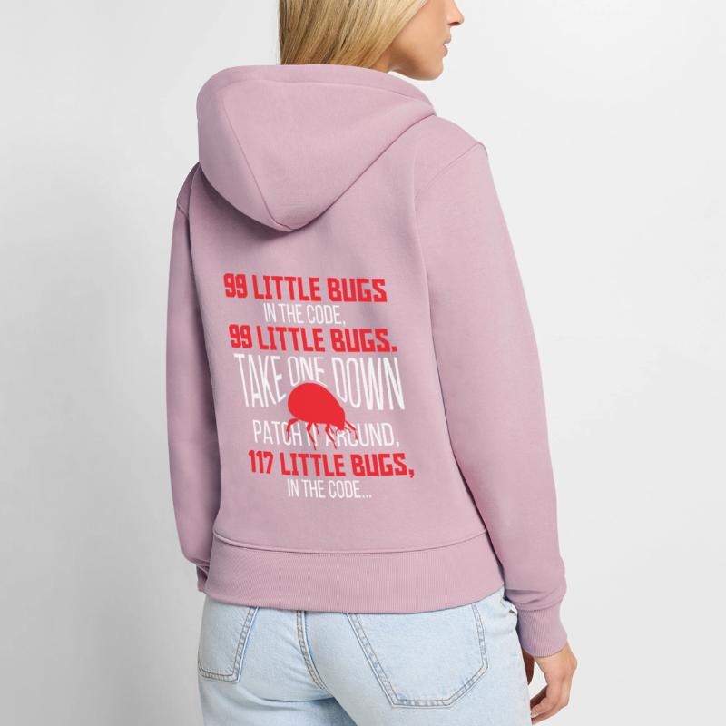 99 petits bugs dans le code Funny Programmer Sweat à capuche zippé Premium bio Femme