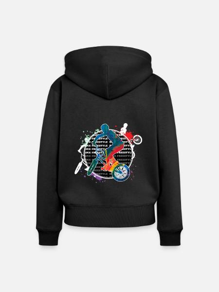BMX - Frauen Premium Bio Zip Hoodie - Schwarz