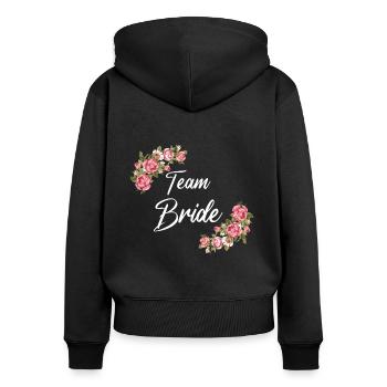Team Bride JGA Junggesellinnenabschied Team Braut - Frauen Premium Bio Zip Hoodie - Schwarz - Hinten - Julia (174cm)