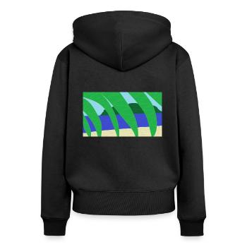 Vage Urlaubserinnerung - Frauen Premium Bio Zip Hoodie - Schwarz - Hinten - Julia (174cm)