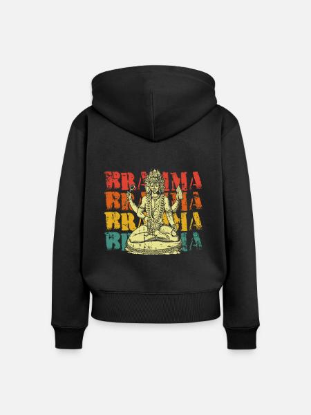 Brahma Hinduismus Indien - Frauen Premium Bio Zip Hoodie - Schwarz