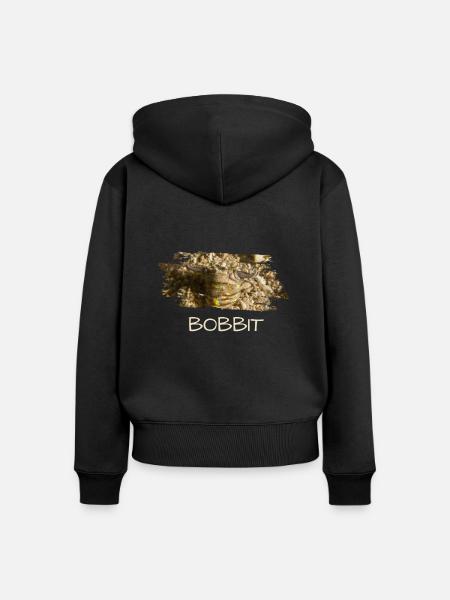 Bobbit Bobbitwurm - Frauen Premium Bio Zip Hoodie - Schwarz