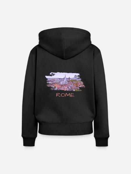Rome Rom Italy Italien - Frauen Premium Bio Zip Hoodie - Schwarz