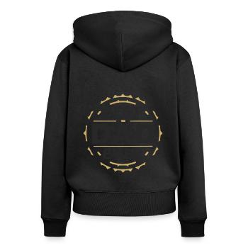 Bester Papa für immer zum Vatertag od. Geburtstag - Frauen Premium Bio Zip Hoodie - Schwarz - Hinten - Julia (174cm)