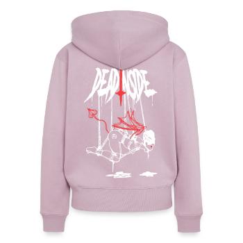 Abstract Fire Bolt - Women's Premium Organic Zip Hoodie - dusky pink - Back - Julia (174cm)