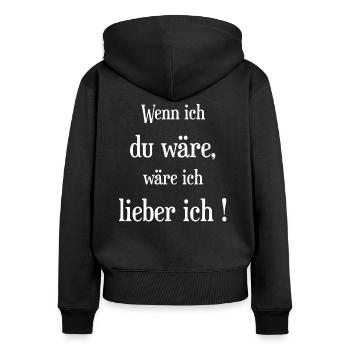 Coole Sprüche Cooler Spruch - Frauen Premium Bio Zip Hoodie - Schwarz - Hinten - Julia (174cm)