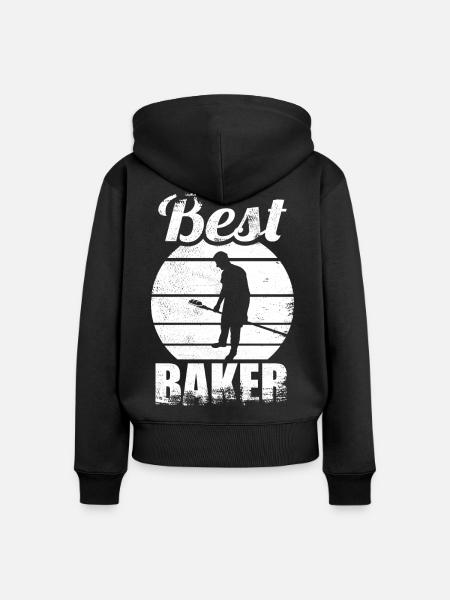 Bester Bäcker - Frauen Premium Bio Zip Hoodie - Schwarz