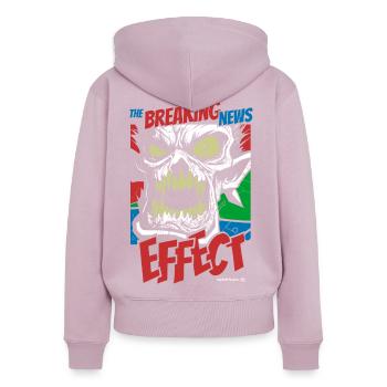 breaking news tv mass media - Women's Premium Organic Zip Hoodie - dusky pink - Back - Julia (174cm)