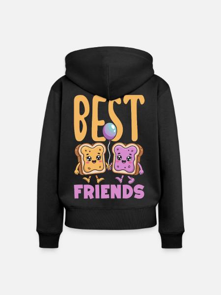 Erdnussbutter & Marmelade Partnerlook Design - Frauen Premium Bio Zip Hoodie - Schwarz