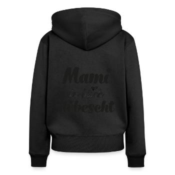 Mami du bisch di bescht Mami Schweiz Schweizer - Frauen Premium Bio Zip Hoodie - Schwarz - Hinten - Julia (174cm)