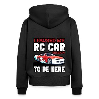RC Auto Hobby Spruch Ferngestuertes Auto - Frauen Premium Bio Zip Hoodie - Schwarz - Hinten - Julia (174cm)