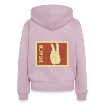 Peace - Women's Premium Organic Zip Hoodie - dusky pink - Back - Julia (174cm)