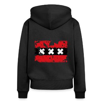 Amsterdam Vintage - Women's Premium Organic Zip Hoodie - black - Back - Julia (174cm)