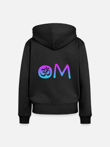 Om - Frauen Premium Bio Zip Hoodie - Schwarz