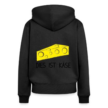 Dies ist Käse - Frauen Premium Bio Zip Hoodie - Schwarz - Hinten - Julia (174cm)