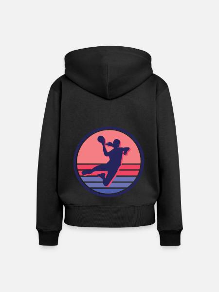 Handball Mädchen Handballerin Handballspielerin - Frauen Premium Bio Zip Hoodie - Schwarz