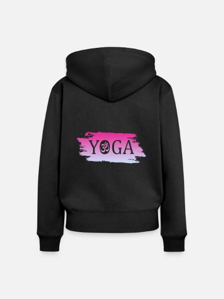 Yoga Namaste - Frauen Premium Bio Zip Hoodie - Schwarz