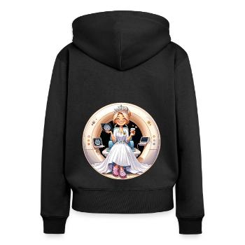 Princesse Manip Radio Radiologue Femme Radiologie - Sweat à capuche zippé Premium bio Femme - noir - Dos - Julia (174cm)