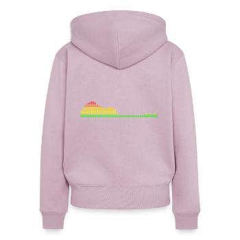 Égaliseur de forme de guitare - Sweat à capuche zippé Premium bio Femme - rose poudré - Dos - Julia (174cm)