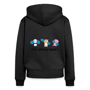 Cheerleader Team Mannschaft Gruppe Cheerleading - Frauen Premium Bio Zip Hoodie - Schwarz - Hinten - Julia (174cm)