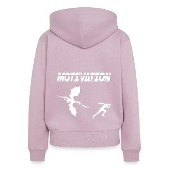 motivation sport running humor dragon - Women's Premium Organic Zip Hoodie - dusky pink - Back - Julia (174cm)