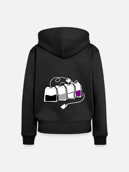 Asexueller Teebeutel Ace Pride - Frauen Premium Bio Zip Hoodie - Schwarz