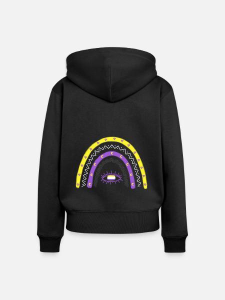 LGBTQ Nonbinary Regenbogen Nonbinary Pride - Frauen Premium Bio Zip Hoodie - Schwarz