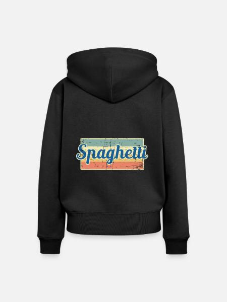 Spaghetti - Frauen Premium Bio Zip Hoodie - Schwarz