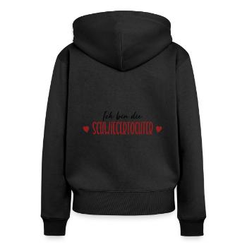 Schwiegertochter Schwiegerkind Daughter in Law - Frauen Premium Bio Zip Hoodie - Schwarz - Hinten - Julia (174cm)