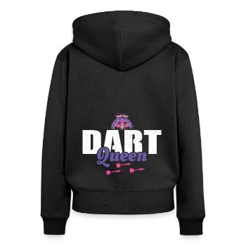 Conception Dart Queen - Darts Dart Player Gift - Sweat à capuche zippé Premium bio Femme - noir - Dos - Julia (174cm)