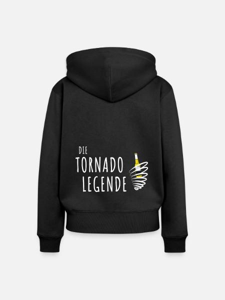Die Tornado Legende - Frauen Premium Bio Zip Hoodie - Schwarz