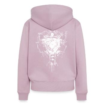 Predator Schädel - Dark Wave Gothic - Frauen Premium Bio Zip Hoodie - Altrosa - Hinten - Julia (174cm)