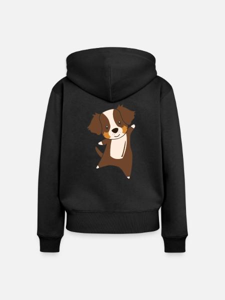 Australian Sheperd Hund Tierfreunde - Frauen Premium Bio Zip Hoodie - Schwarz