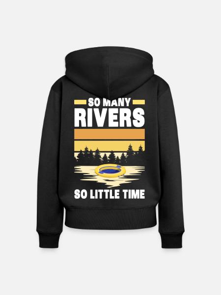 River Tubing - Frauen Premium Bio Zip Hoodie - Schwarz