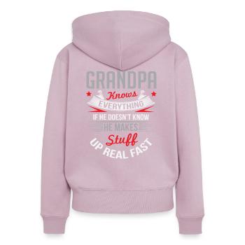 Lustiger dummer Opa Vatertags-Männer-Geschenk-Witz - Frauen Premium Bio Zip Hoodie - Altrosa - Hinten - Julia (174cm)