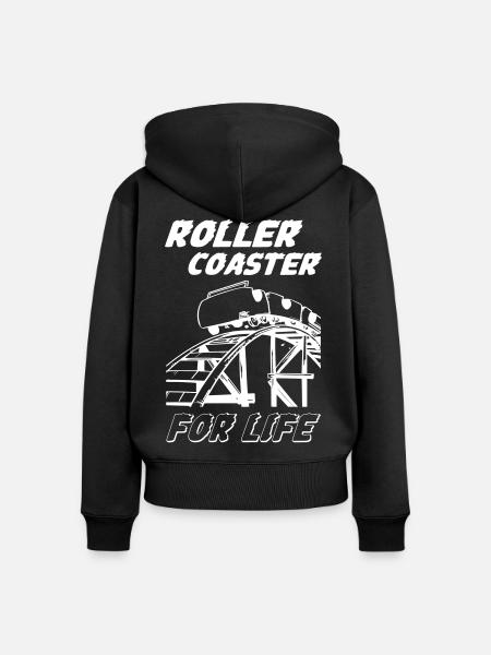 Roller Coaster For Life - Frauen Premium Bio Zip Hoodie - Schwarz