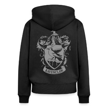 Harry Potter Ravenclaw Wappen - Frauen Premium Bio Zip Hoodie - Schwarz - Hinten - Julia (174cm)