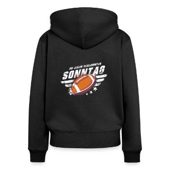 American Football Jeden verdammten Sonntag Idee - Frauen Premium Bio Zip Hoodie - Schwarz - Hinten - Julia (174cm)