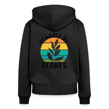 Propulsé par des plantes Vegan Vegan Vegan - Sweat à capuche zippé Premium bio Femme - noir - Dos - Julia (174cm)
