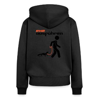 .exe ausführen - Computer Humor - Anwendung Datei - Frauen Premium Bio Zip Hoodie - Schwarz - Hinten - Julia (174cm)