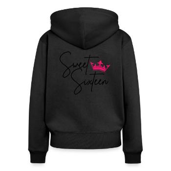 Sweet Sixteen - Sweet 16 Years - Birthday - Women's Premium Organic Zip Hoodie - black - Back - Julia (174cm)