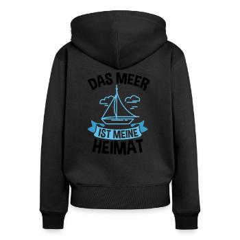 Das Meer ist meine Heimat - Segeln - Frauen Premium Bio Zip Hoodie - Schwarz - Hinten - Julia (174cm)
