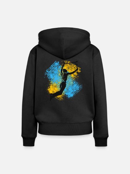Freestyle-Roller - Frauen Premium Bio Zip Hoodie - Schwarz