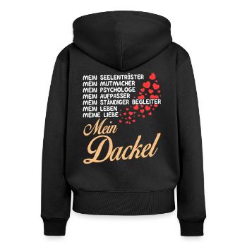 My Dachshund - My Life - Women's Premium Organic Zip Hoodie - black - Back - Julia (174cm)