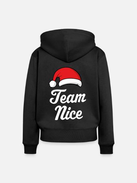 Team Nizza - Frauen Premium Bio Zip Hoodie - Schwarz