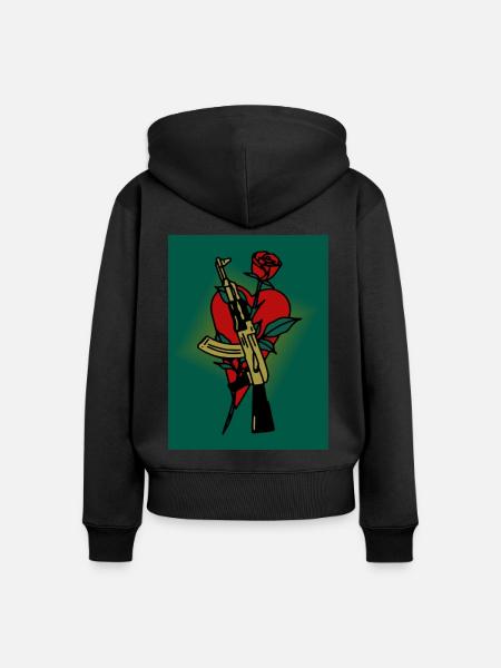 AK - 47 - Frauen Premium Bio Zip Hoodie - Schwarz