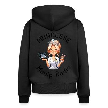 Princesse Manip Radio Manipulatrice Radiologie - Sweat à capuche zippé Premium bio Femme - noir - Dos - Julia (174cm)