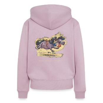Thelwell - Rider ist falling down - Women's Premium Organic Zip Hoodie - dusky pink - Back - Julia (174cm)