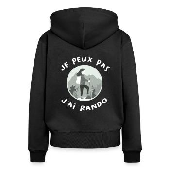 Humor Walker Hiking Women - Women's Premium Organic Zip Hoodie - black - Back - Julia (174cm)